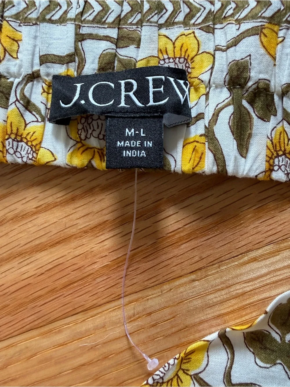 J. Crew Cotton Voile Bandana Top in yellow daffodil daze block print NWOT M/L